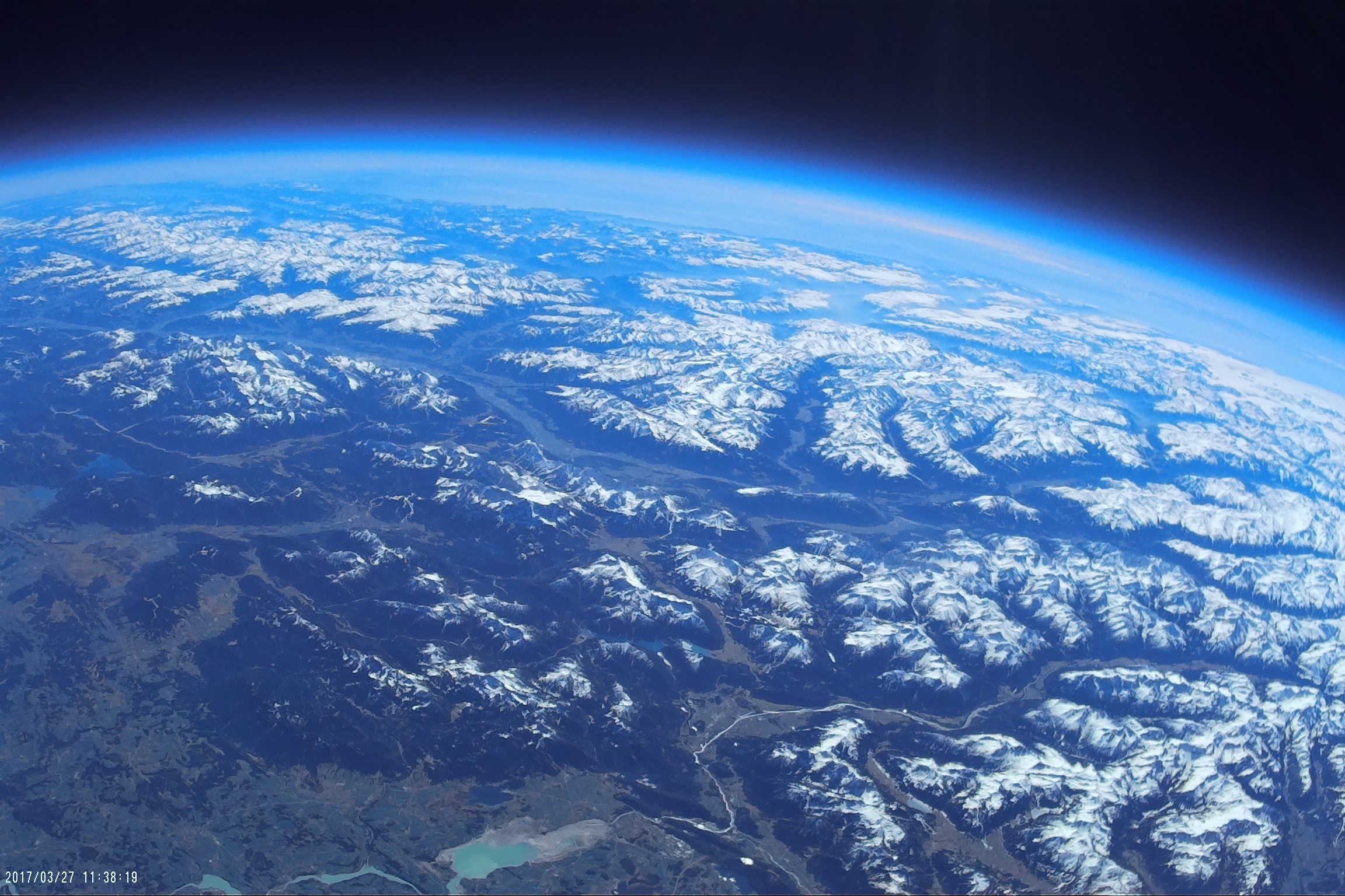 Blick auf die Erde vom Stratosphärenballon aus.
